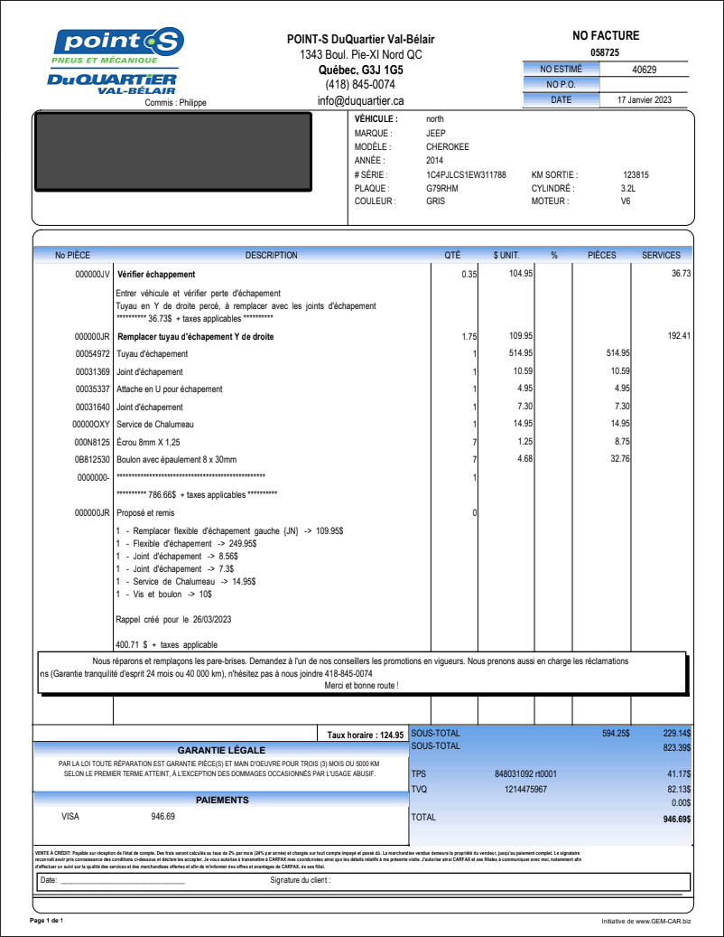 2023-01-17: Réparation silencieux