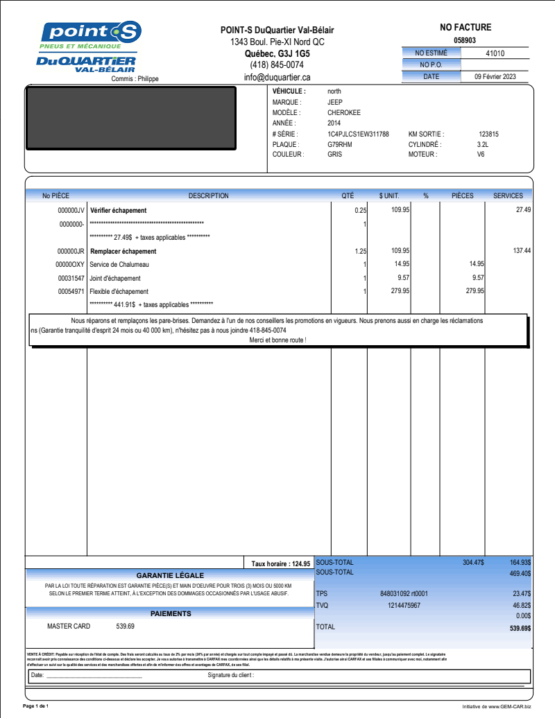 2023-02-09: Suivi réparation silencieux